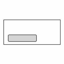  9 Poly Window Business Envelopes, 3-7/8" x 8-7/8", 24 , Lookins, White,