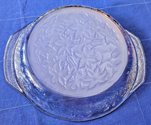 Princess House Fantasia Kristall 9" Doppelgriff Tortenplatte mattierter Boden - gebraucht - Bild 2 von 5