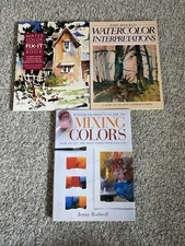 Lot Of 3 Vtg Art Books Watercolor Painting Hard Cover 80s 90s North Light Books