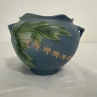 Roseville Bleeding Heart Blue 1940 Vintage Art Pottery Jardiniere Vase 651-4