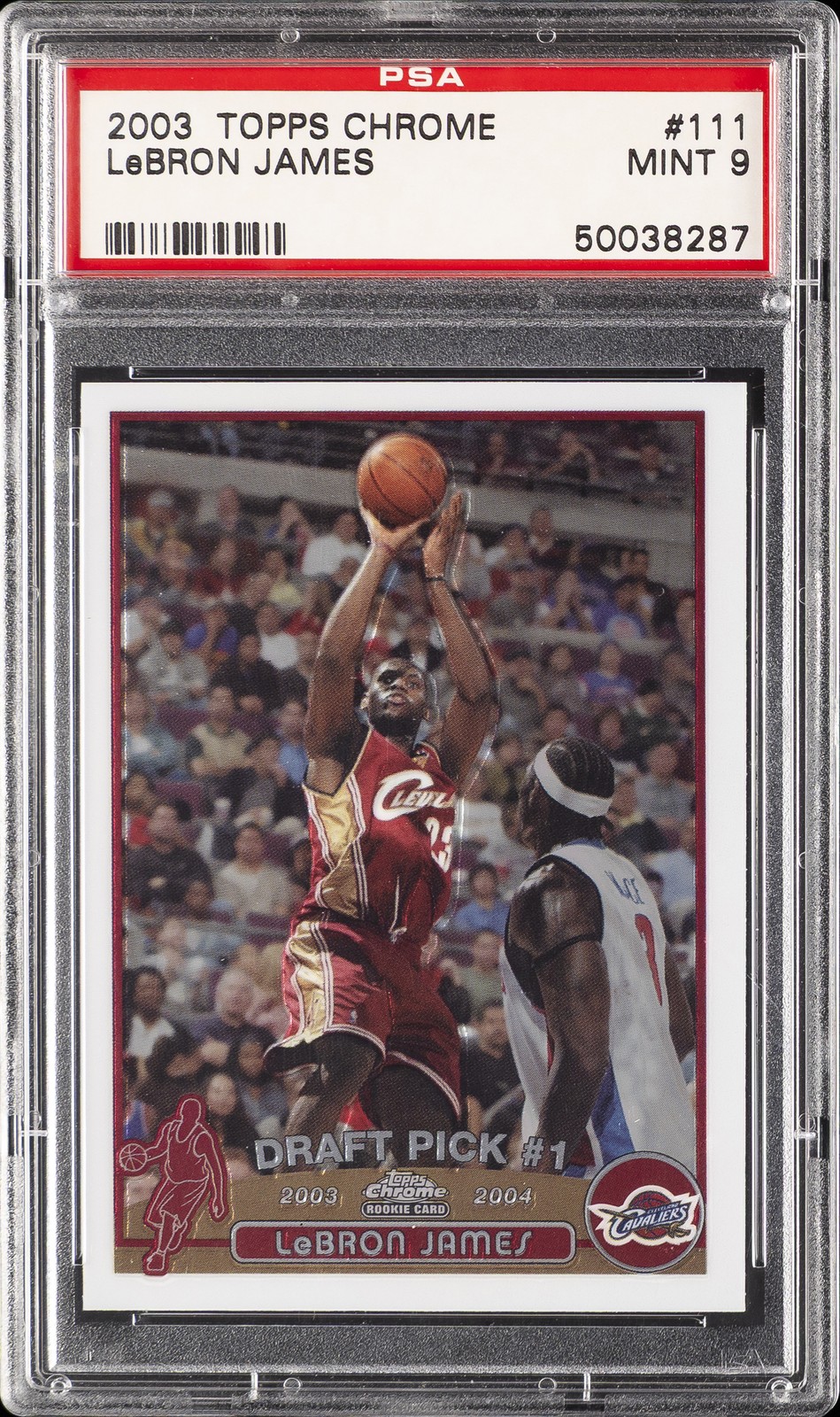 2003 TOPPS CHROME #111 LEBRON JAMES ROOKIE RC PSA 9