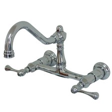 Kingston KS3241BL Wall Mount Bathroom Faucet, Polished Chrome