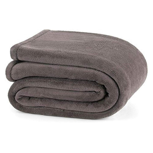 Plush Blanket, Gray, Twin