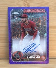 JORDAN LAWLAR 2024 TOPPS CHROME ROOKIE PURPLE SPECKLE RC AUTO /299