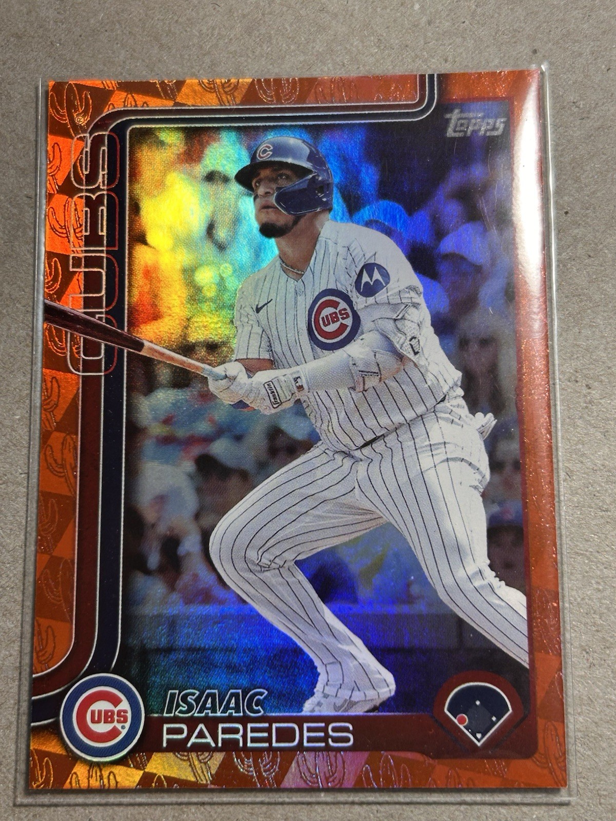 2025 Topps Series 1 Isaac Paredes Orange Diamante 22/25 #138 Chicago Cubs SP