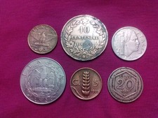 Lotto 6 monete Regno d'Italia - 10 centesimi 1894 - Re Umberto I - 2 lire 1940