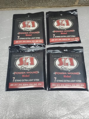 3-PACK SIT S7954 Power Wound 7-String Nickel Electric Guitar Strings 9-54