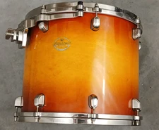TAMA STARCLASSIC MAPLE 16" GOLD SUNBURST TOM DRUM, BRUSHED NICKEL, JAPAN, NICE!