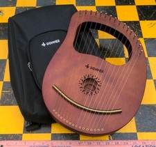 Lyre Harp, 16 Metal Strings, Mahogany Body and Copper Saddle DLH-003 Lyre Harp w