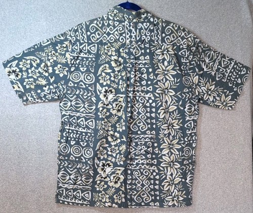 Exofficio Hawaiian Shirt Mens Large Floral Wooden Button Up Short Sleeve - Picture 2 of 10