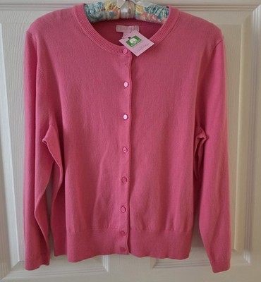 Lilly Pulitzer Sweater Size Medium NEW with tags PINK 3/4 sleeve Cotton blend