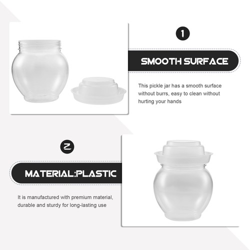 Confezione 2 Barattoli Kimchi Conservazione Coperti Fermentazione Alimenti Decapaggio Contenitore - Foto 7 di 12