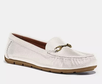 Coach Women's Mavis Leather Loafer Color Chalk Size 5D  FG4581 NIB