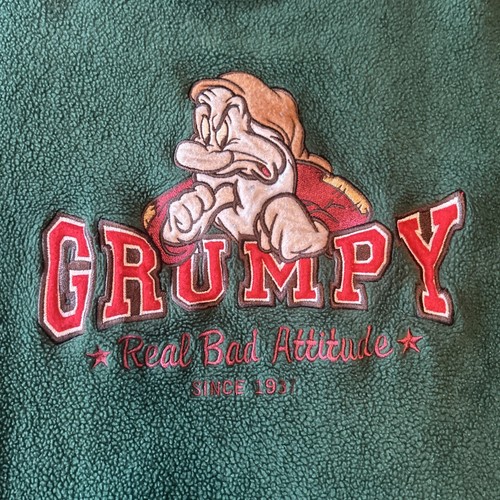 Vintage Disney Sweater Adult 2XL Green Grumpy Snow White Crewneck Sweatshirt 90s - Picture 2 of 10