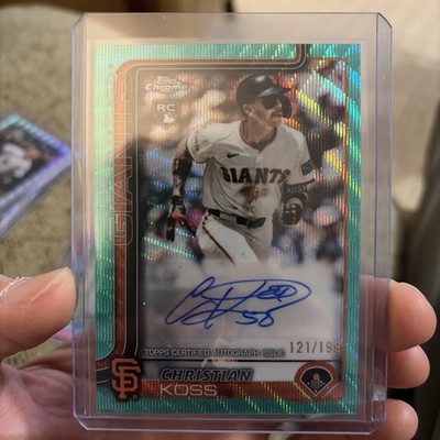 2025 Topps Chrome Update Series -Christian Koss Aqua Wave Refractor /199 Auto