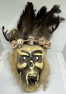 Halloween Voodoo Costume Shrunken Head Skull Prop Decoration Haunted House Scary