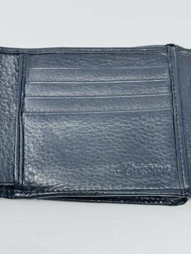 Brighton Tri-Fold Black Leather Wallet Silver Buckle Hardware Multiple Pockets - Picture 8 of 11