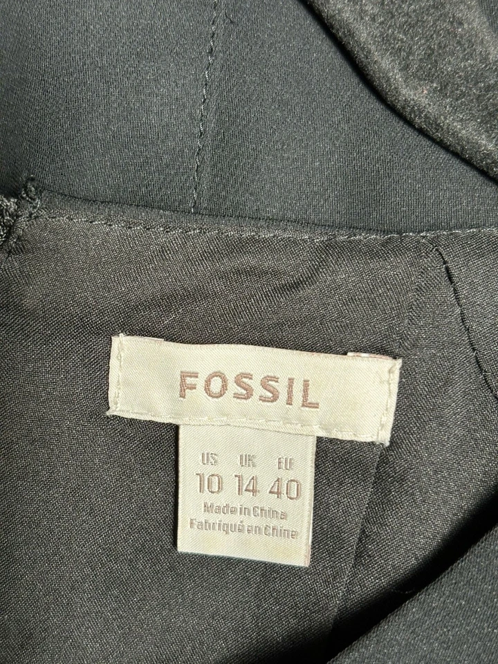 Vestido Fossil Shift Para Mujer Talla 10 Negro Sin Mangas Informal Negocios Cremallera Trasera  Foto 3 de 4