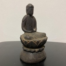 【古冨】【骨董品】弘仁佛　木彫十大弟子 能木彫 牧俊高 [能樂 翁] X341｜骨董店 のびる 古美術 骨董 和風