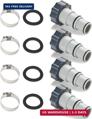 TonGass (4-Pack) Replacement Threaded to Clamp Style Hose Adapter for Intex Pool