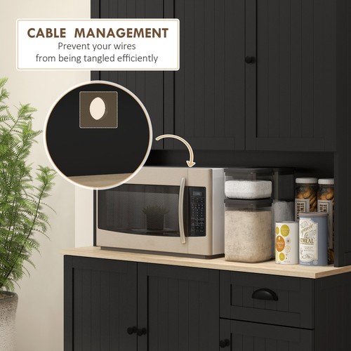 71" Modern Freestanding Kitchen Pantry Cabinet with Adjustable Shelves & Drawer - Picture 6 of 11