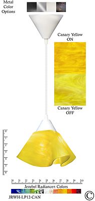 Jezebel Radiance Canary Yellow Small Lily Pendant Light with White Hardware