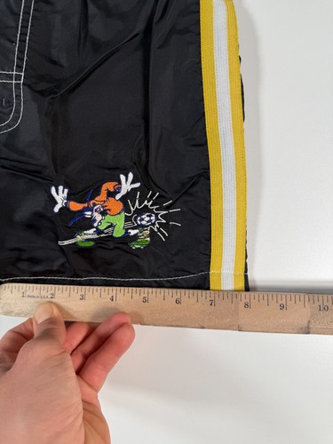 Vtg Kids Boys Disney Goofy Embroider Swim Shorts Trunks Nylon Black Sz 3T 9.5x3 - Picture 6 of 10