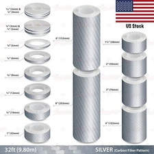 Roll Vinyl Pinstriping Pin Stripe Line Adhesive Tape Sticker CARBON FIBER SILVER