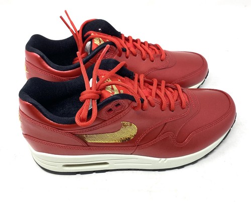 Nike Women's Air Max 1 University Red Sequin Gold CT1149-600 Size 8.5 - Picture 4 of 8