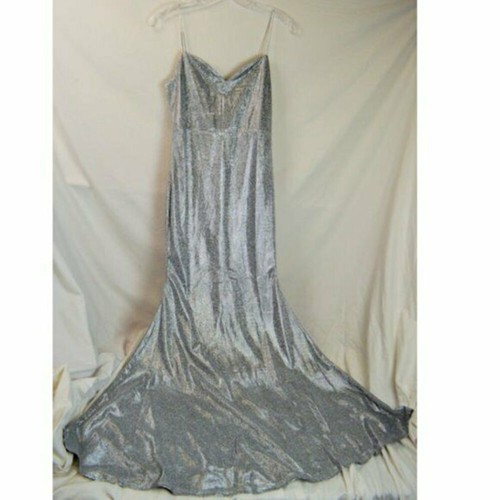 Gorgeous Sexy V Neck Sleeveless Silver Maxi Dress NEW - Picture 2 of 3