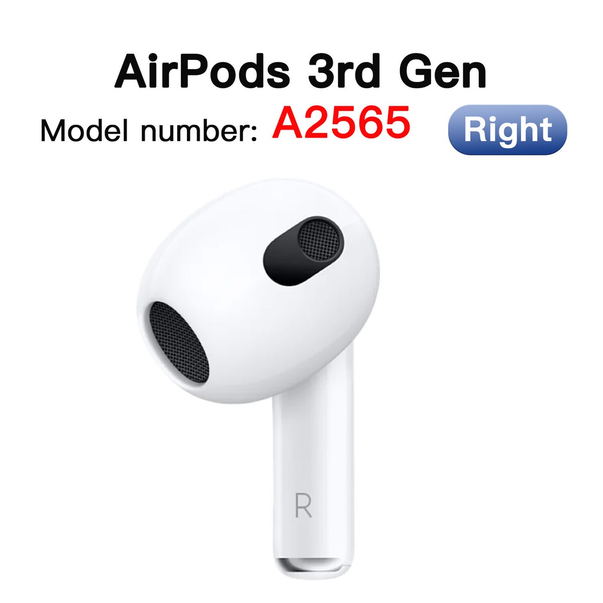 Earbud For Apple AirPods 3rd Gen Right A2565 Bluetooth Earphone Replacement ONLY | eBay Earbud For Apple AirPods 3rd Gen Right A2565 Bluetooth Earphone Replacement ONLY | eBay