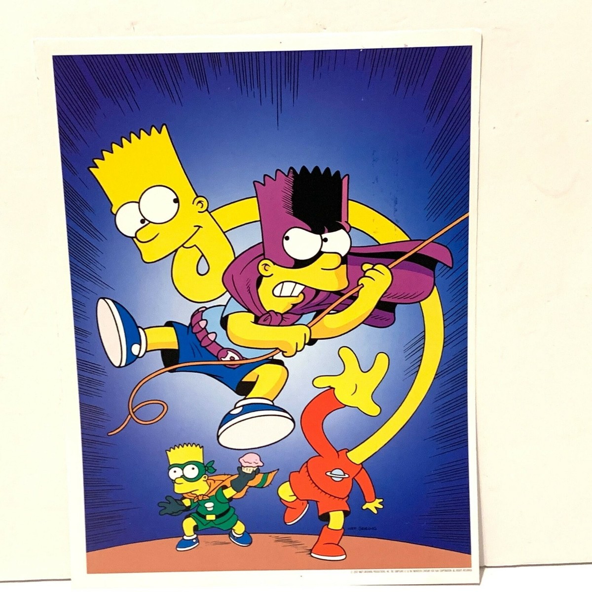 Bartman Cupcake Kid Stretch Dude The Simpsons Poster 10.5 x 14