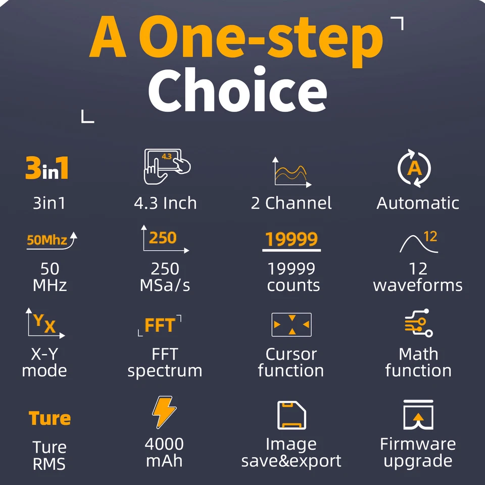 2C53P Handheld Tablet Oscilloscope Multimeter DDS Signal Generator 3 in1 - Image 3 of 4