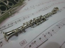 Clarinet pendant made sterling silver 925 -handicraft