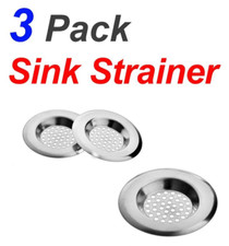 3 Pack Stainless Steel Tub Drain Protector Strainer Hair Catcher Hair Stopper