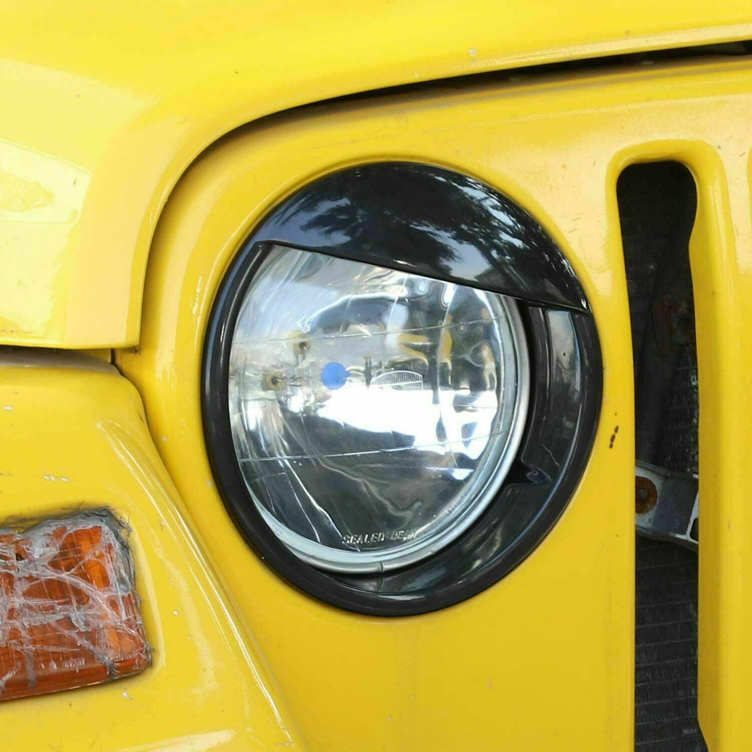 Car Headlight Cover Insert Trim Angry eyes Bezels for Jeep Wrangler TJ