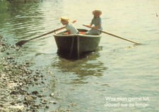 old postcard what you like to do never takes too long. unused postcard Q3071d