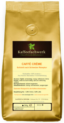 Caffe Creme Kaffee Bohnen   Schümli nach Schweizer Rezeptur aus frischer Röstung