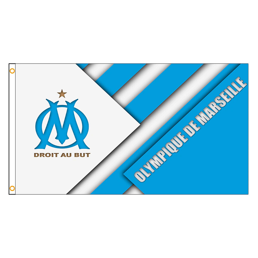 Drapeau OM Palmares Officiel – 150x100 Cm – 100% Marseillais