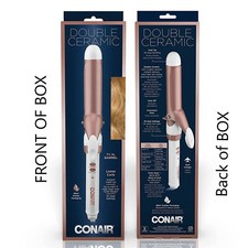 Conair Double Ceramic 1 1/4-Inch Curling Iron, White/Rose Gold NIB