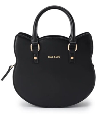 PAUL & JOE Original Cat Face Handbag Black W:220×H:190×D:80mm