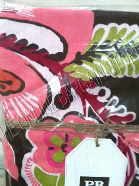 Pottery Barn 青少年波西米亚花卉花朵绽放床被套双棕色有机 — 第 2/2 张图片