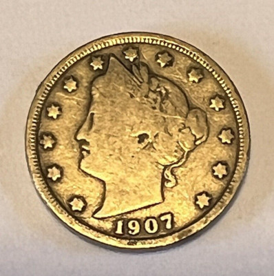 1907 Liberty Head Nickel.  Partial LIBERTY Showing -Combined Shipping