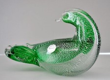 Murano Suguso Glass Dove Green with Silver Inclusions, PERFECT, With TAG