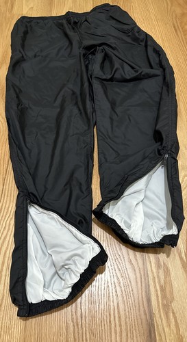 NikeVtg 90s Windbreaker Pants Track Nylon Ankle Zips Joggers Black Young L 12/14 - Picture 8 of 17