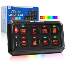 MICTUNING P1B RGB 8 Gang Switch Panel, Toggle Circuit Control Relay System Box
