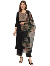 Women Silk Blend Kurta Pant with Dupatta Set