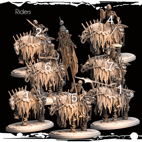 Dungeons & Dragons NPC Feind spielbarer Charakter - Skelett Armee Reiter beritten - Bild 4 von 12