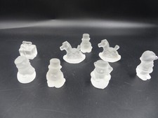 8 edle Weihnachtsfiguren, satiniert aus 24% Bleikristall, Handmade aus Germany