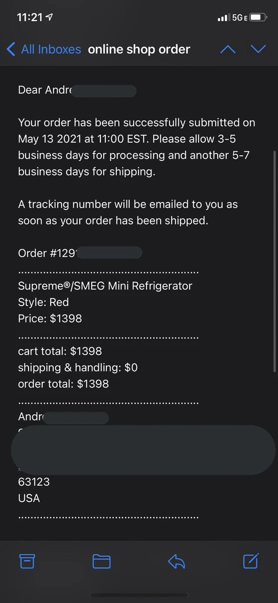 SUPREME SMEG MINI FRIDGE BRAND NEW Local Pickup Only